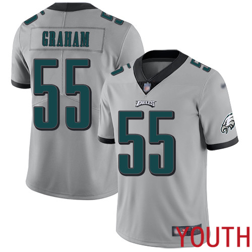 Youth Philadelphia Eagles #55 Brandon Graham Limited Silver Inverted Legend NFL Jersey Football